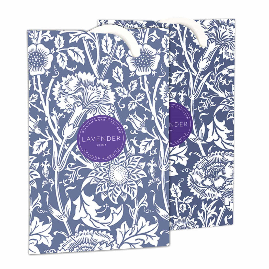 THE MASTER HERBALIST Wardrobe Freshener LAVENDER Scented Wardrobe Freshener in a WILLIAM MORRIS Design in BLUE | Pack of 2