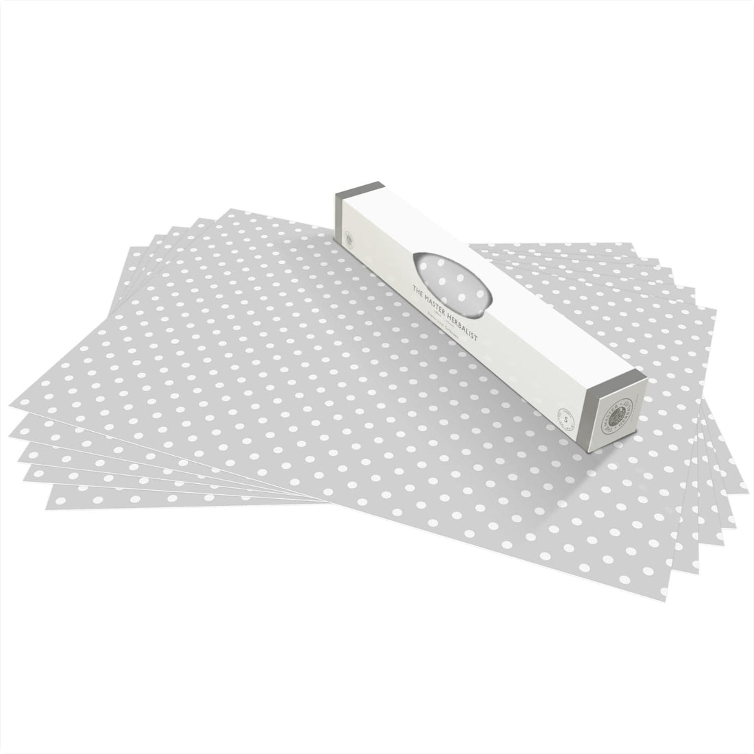 THE MASTER HERBALIST Wipe Clean Drawer Liners Wipe Clean & Unscented Drawer Liners in a SOFT GREY POLKA DOT Design