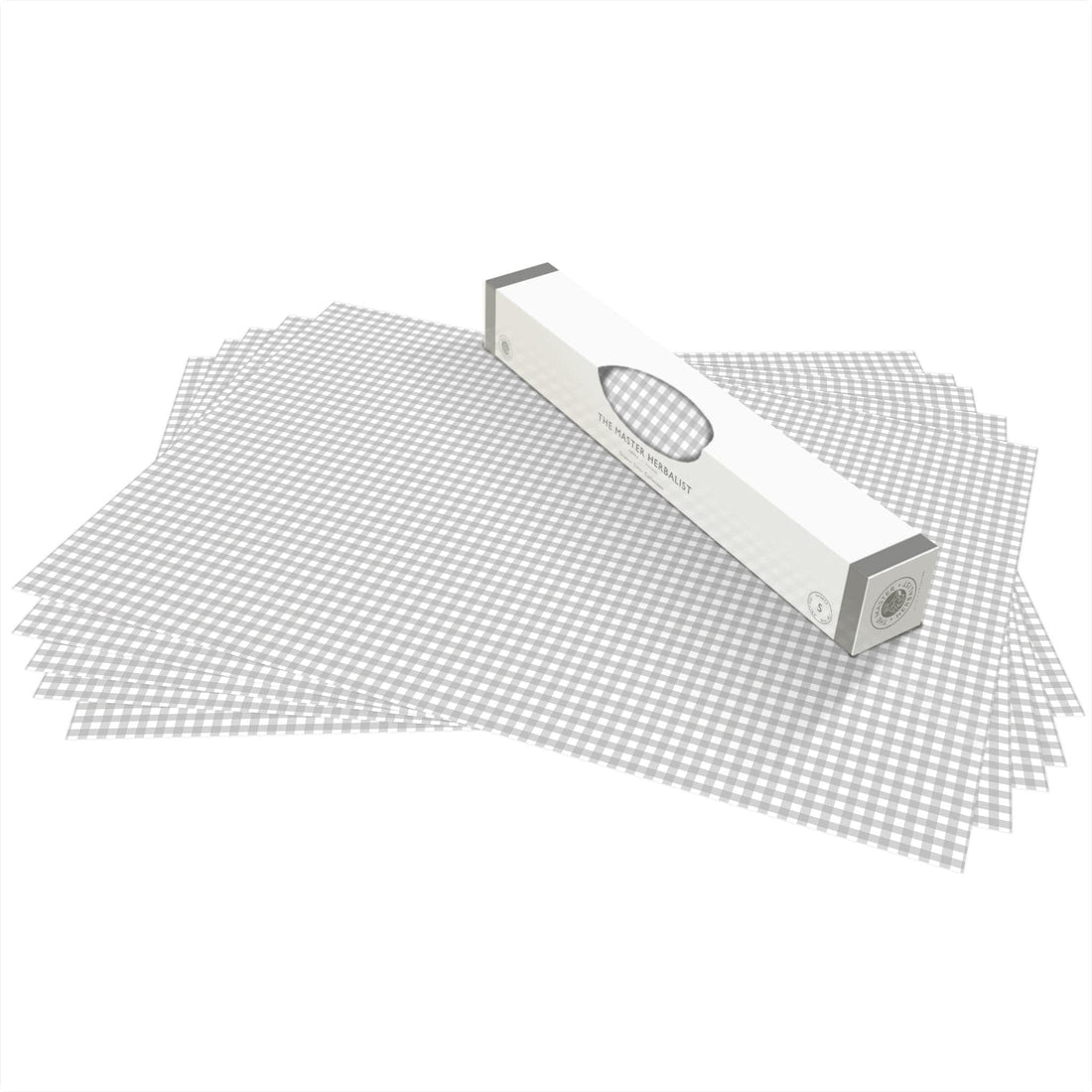 THE MASTER HERBALIST Wipe Clean Drawer Liners Wipe Clean & Unscented Drawer Liners in a SOFT GREY GINGHAM Design