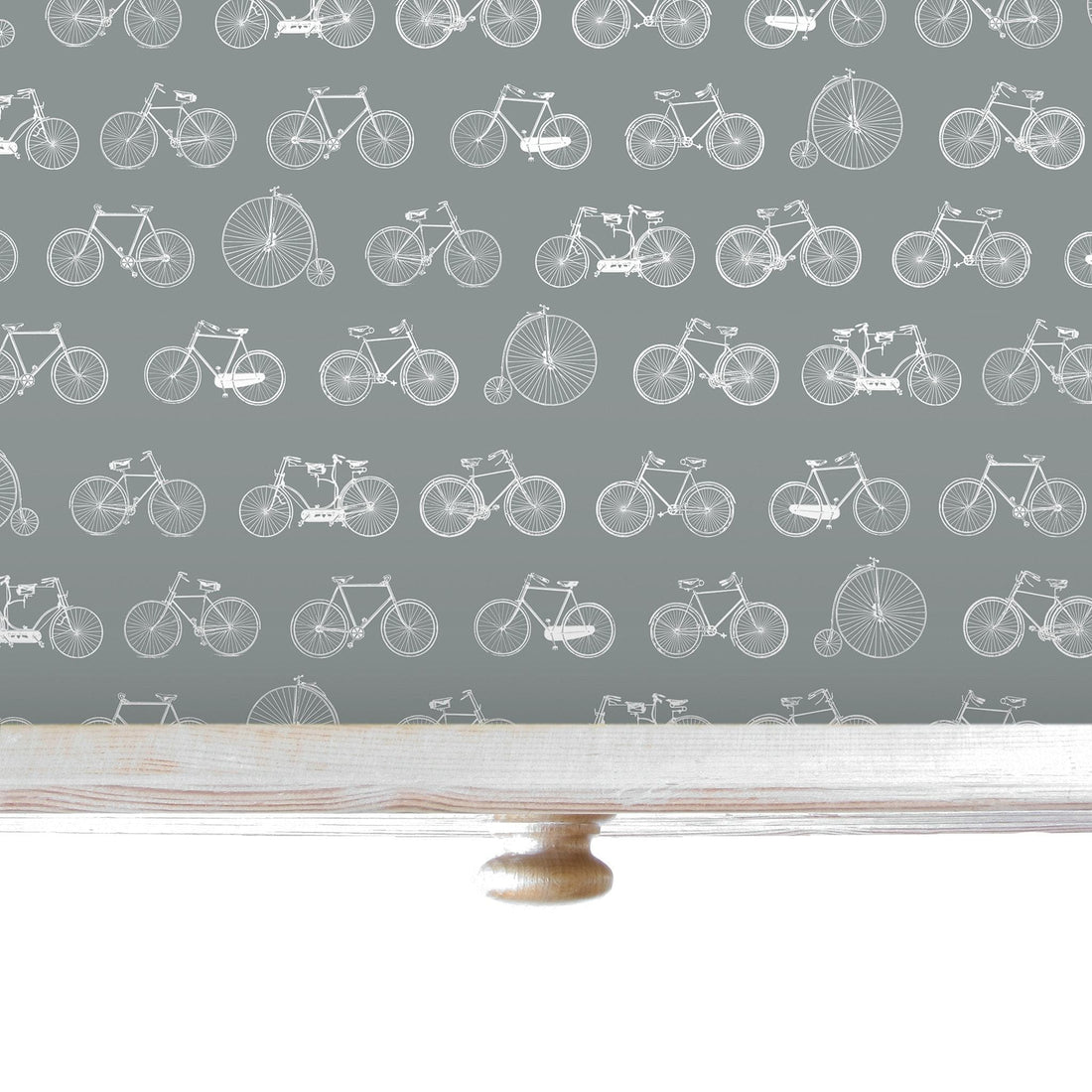 THE MASTER HERBALIST Wipe Clean Drawer Liners Wipe Clean & Unscented Drawer Liners with a BICYCLE Design on DUSK BLUE